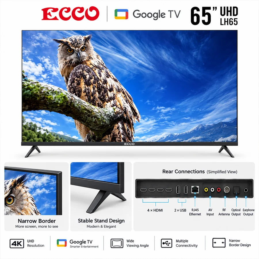 ECCO 65-Inch 4K UHD Google Smart TV