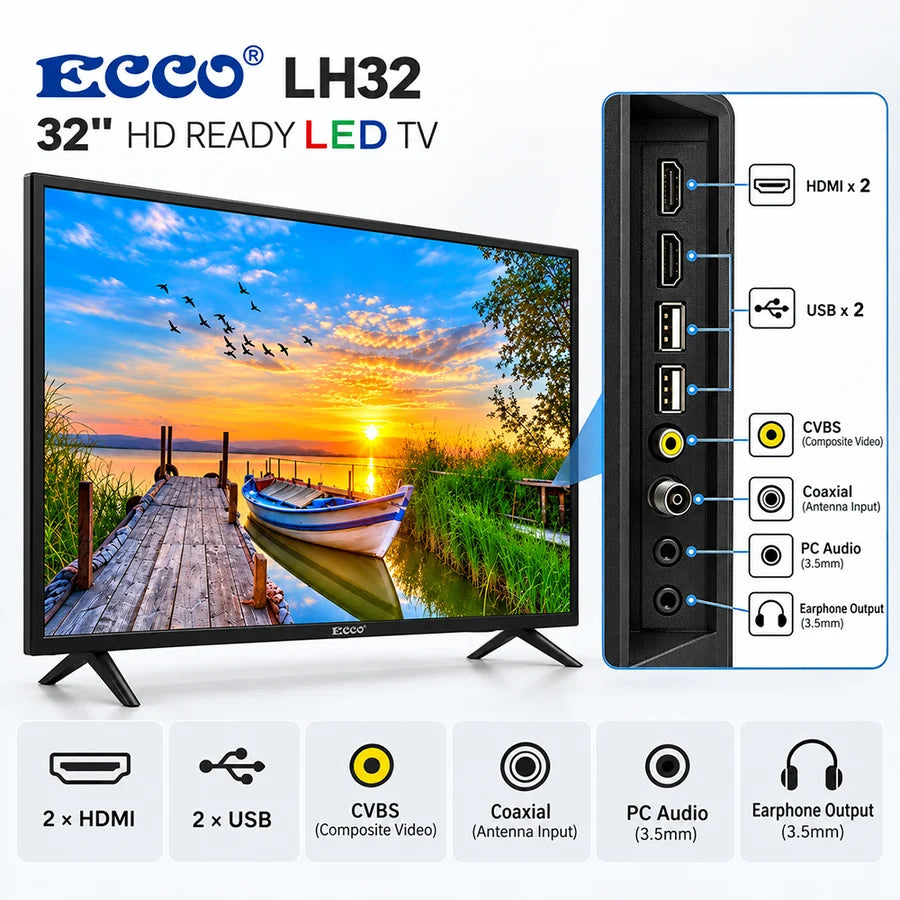 ECCO 32-Inch HD LED TV LH32