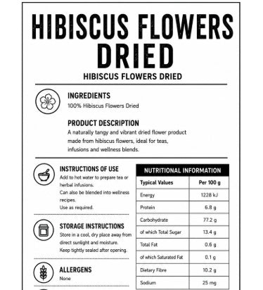Hibiscus Flowers Dried 100g