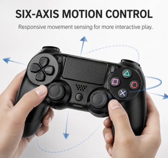 P4 Wireless Gaming Controller with Dual Vibration & Six-Axis Control