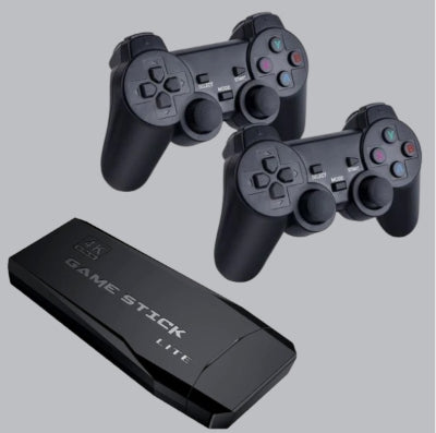 2.4G Double Wireless Controller Gamepad With 4K Ultra HD Game Stick- Black Universal Compatibility, Dual Wireless Controller Gamepads, Plug and Play