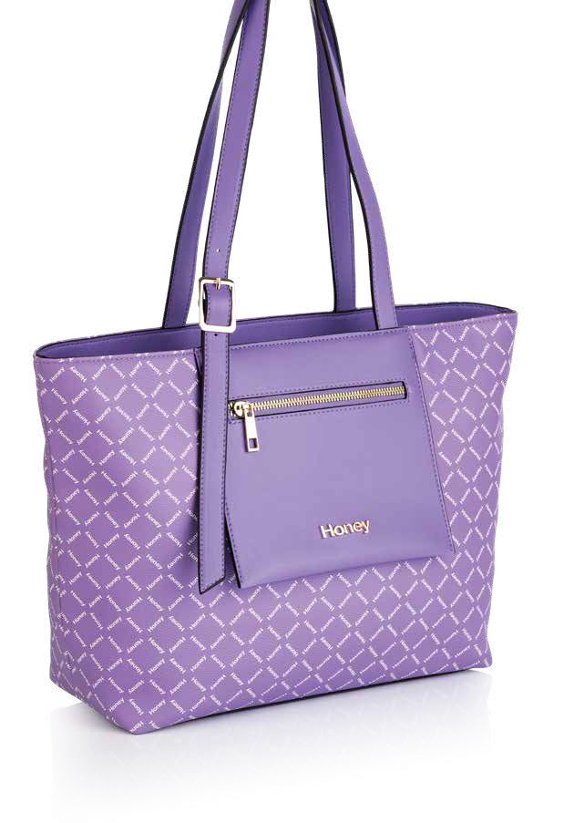 Iris purple tote handbag